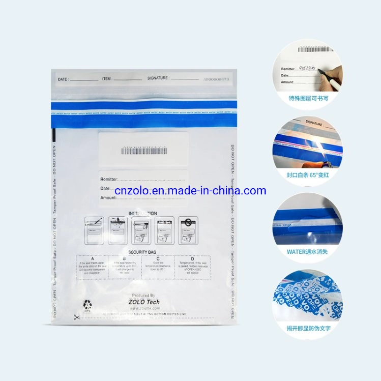 Security Cash Deposit Envelope Bags Tamper Evident Security Bag Bank Security Bag